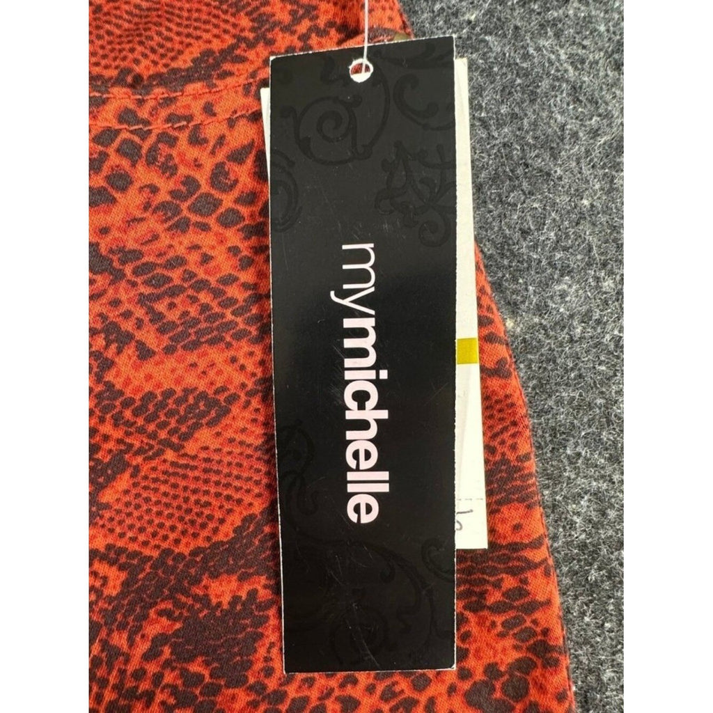 My Michelle Skinny Jeans Girls 14 Red Orange Snakeskin Stretch Denim NWT - take2supply