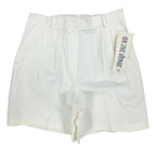 On The Verge 90s Vintage Pleated Shorts Womens 12 White Cotton NWT Made in USA - take2supply