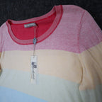 Variations Sweater Womens Large Multi Pastel Striped 3/4 Sleeve Cotton V1860 - take2supply
