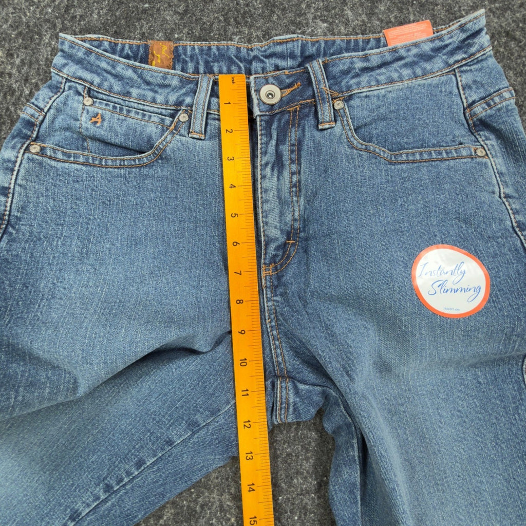 Wrangler Aura Jeans 10 SHT Blue Denim Instantly Slimming Straight Leg NWT - take2supply