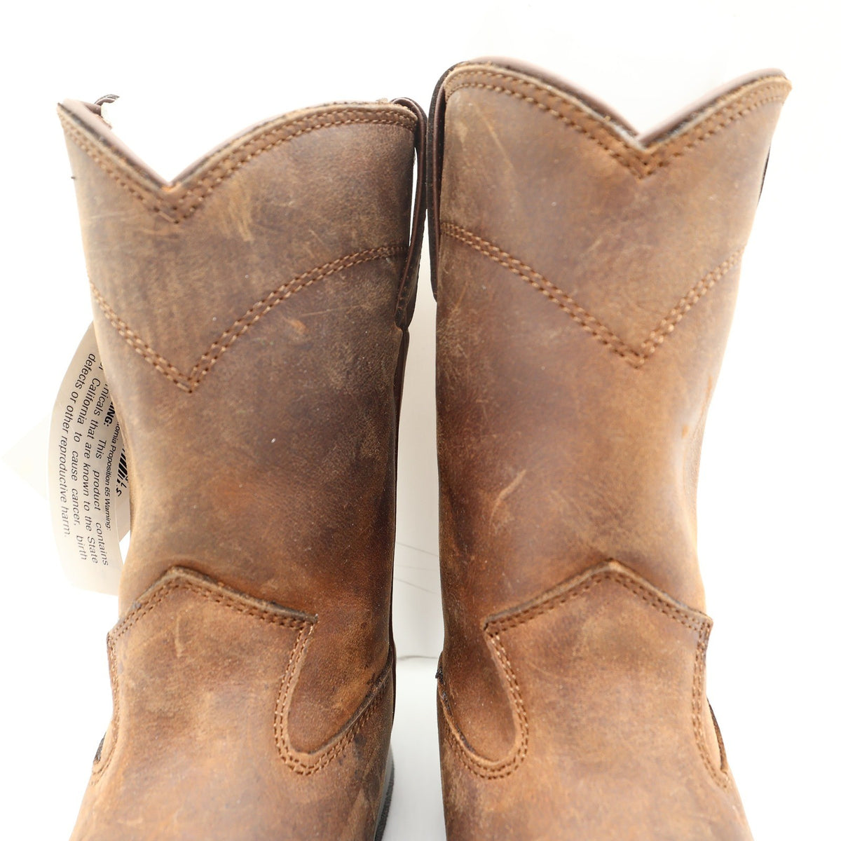 Justin Kids Western Boots 11.5 D Brown Leather 3410C NWT Deadstock New - take2supply