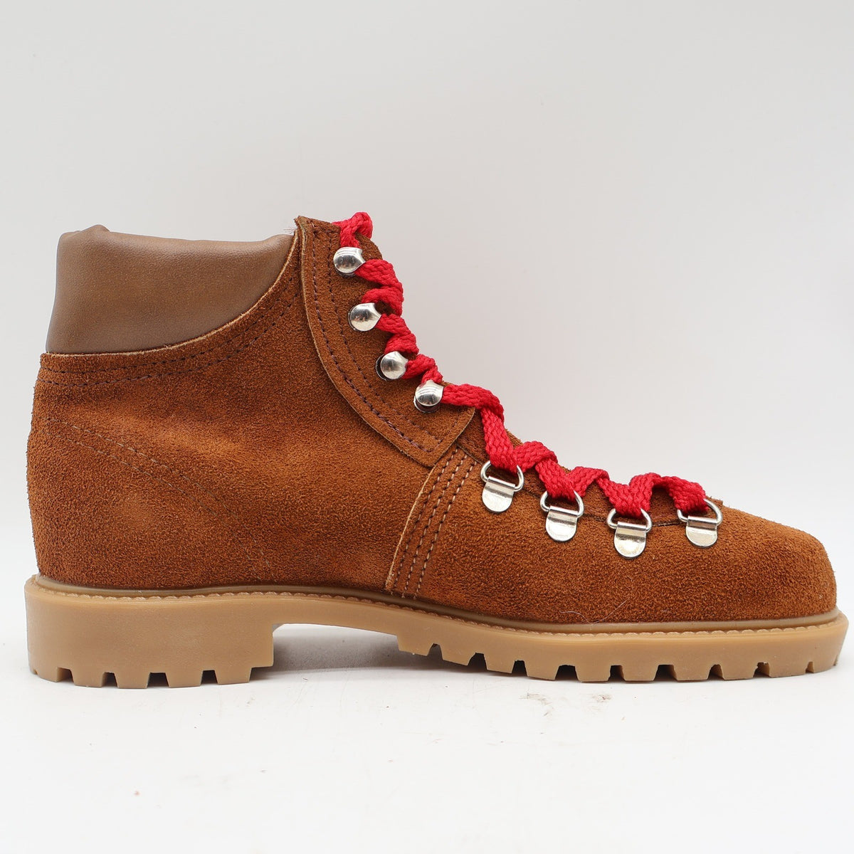 Walker Hiking Boots Kids 4 Vintage 70s Brown Suede Red Laces Pliotuf USA New - take2supply