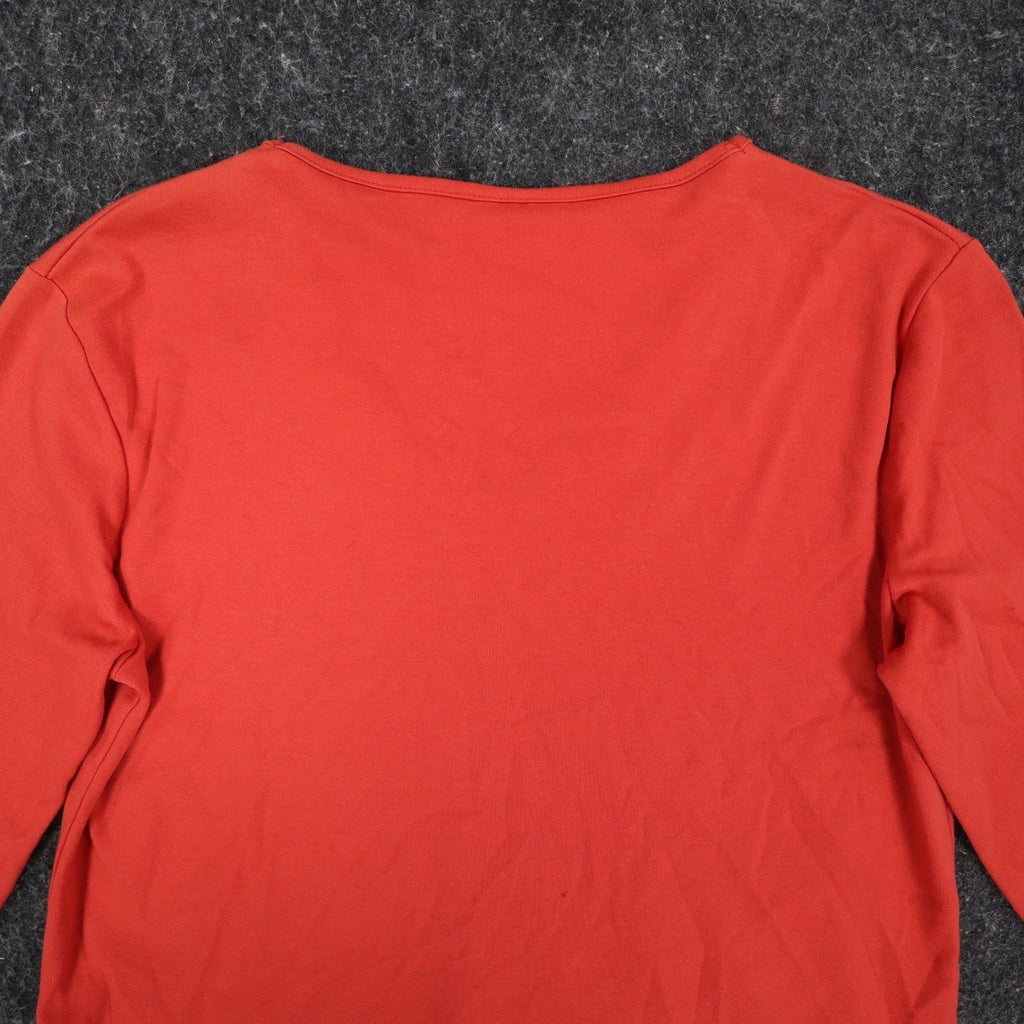 Links 3/4 Sleeve V-Neck Top Small Vintage Y2K Red Beaded Embellished - take2supply