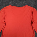 Links 3/4 Sleeve V-Neck Top Small Vintage Y2K Red Beaded Embellished - take2supply