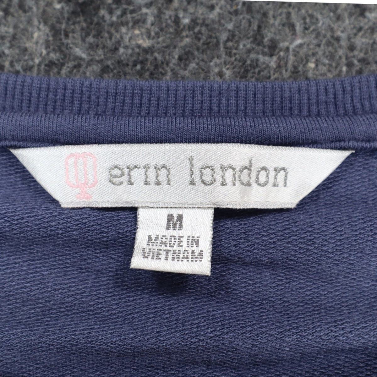 Erin London Studded Puff Sleeve Top Womens Medium Blue Viscose French Terry NWT - take2supply