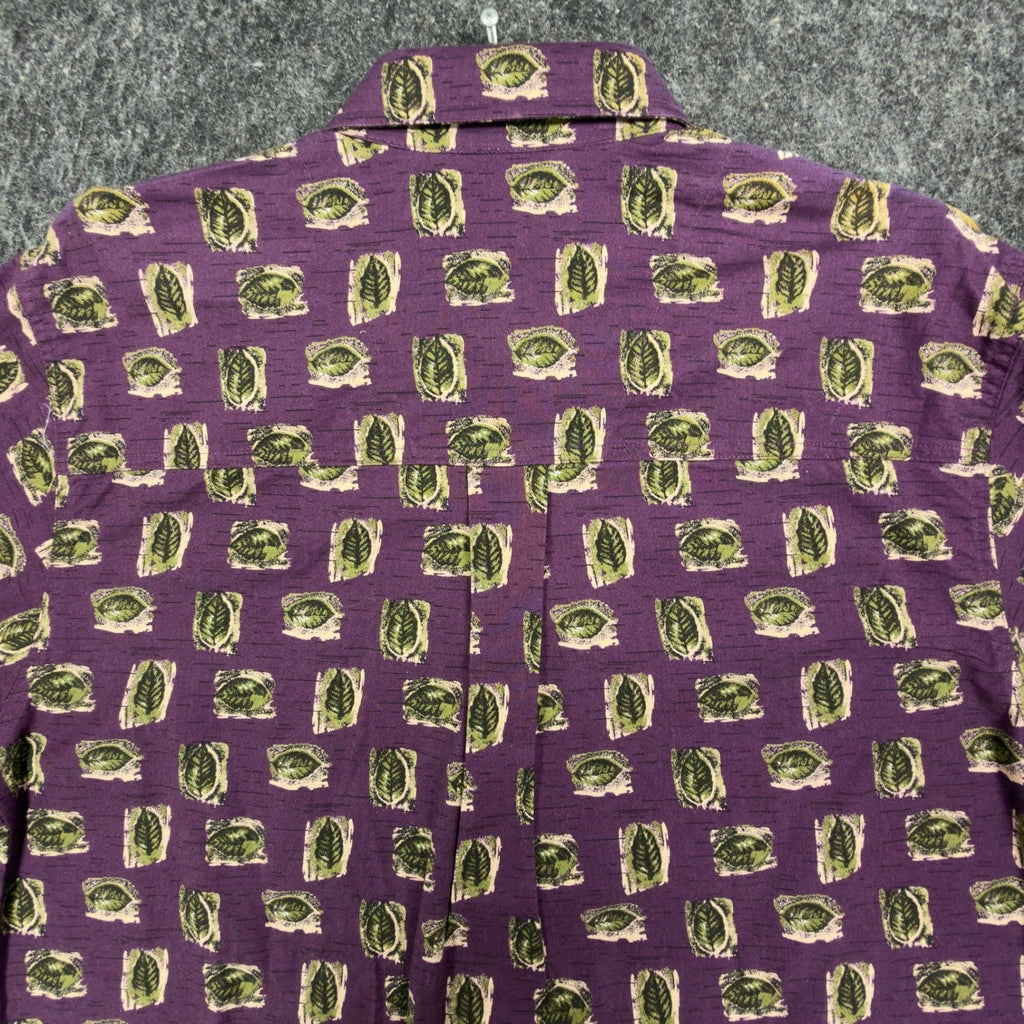 Wrangler Vintage 90s Button Down Shirt Mens M Purple Cotton NWT Rugged Wear - take2supply