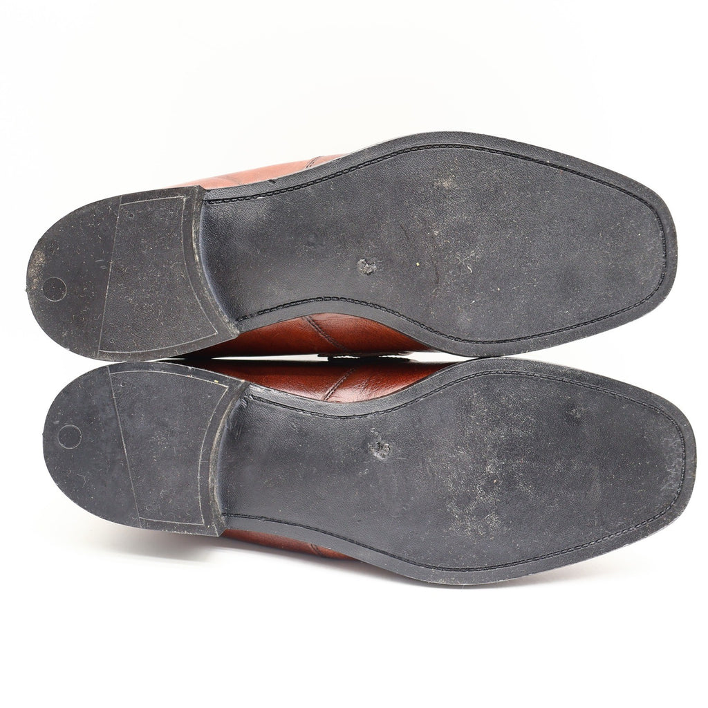 Fortune Loafers Mens 10 Vintage Brown Leather Moc Toe Bit Dress Shoes Deadstock - take2supply