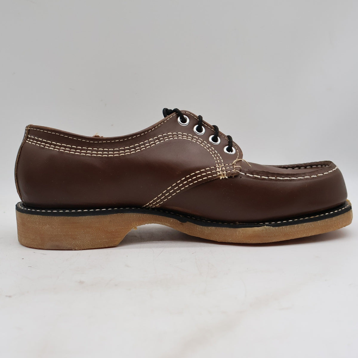 Cedar Crest Service Shoes Mens 6.5 Brown Leather Vintage Moc Toe Oxford Work - take2supply