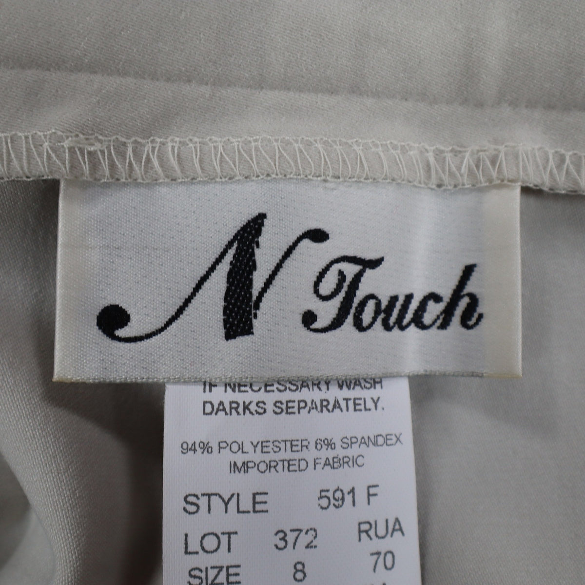 N Touch Pants Womens 8 Stone Stretch Straight Leg Side Zip NWT NOS - take2supply