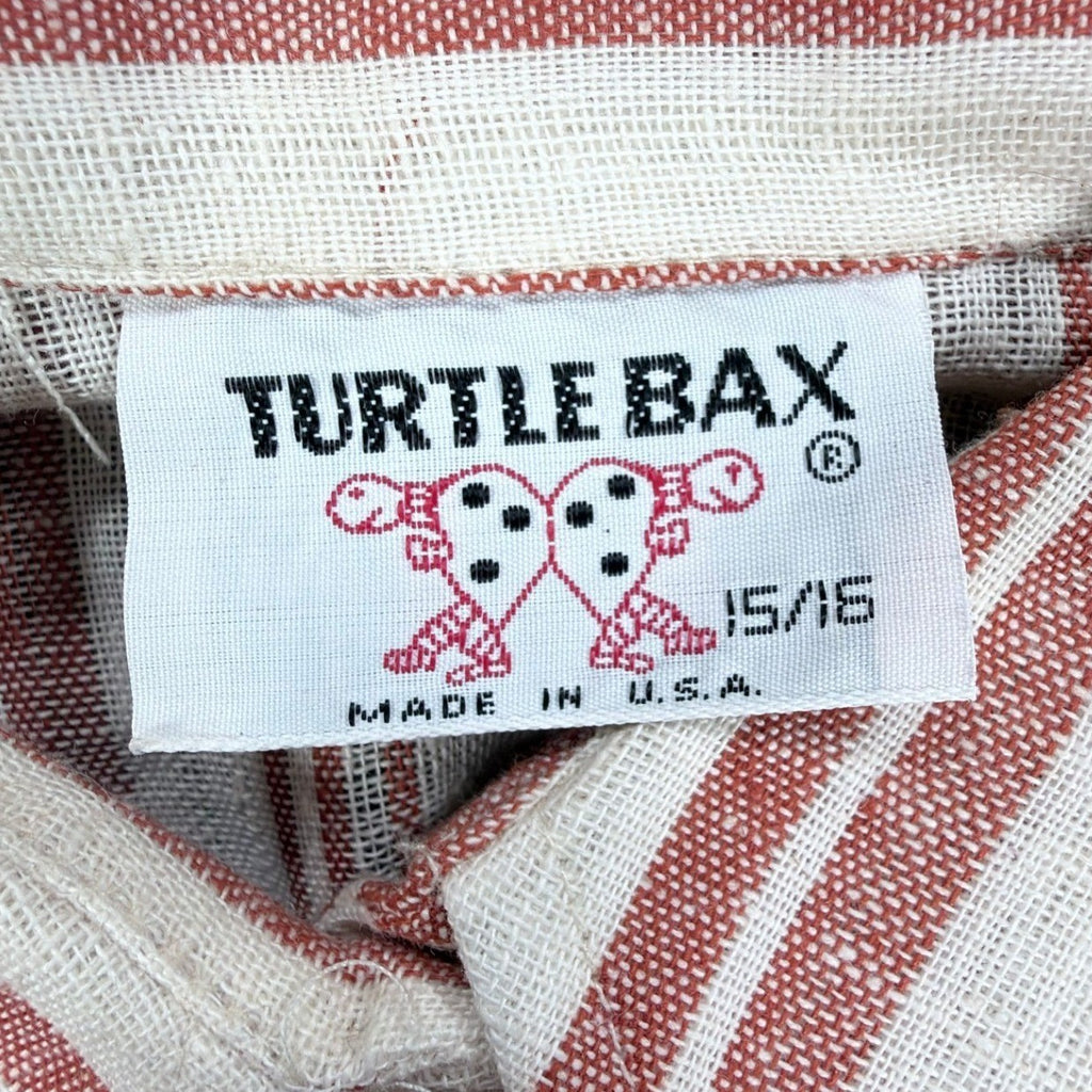 Turtle Bax Vintage 70s Striped Button Down Shirt Boys 15-16 Red White NWT - take2supply