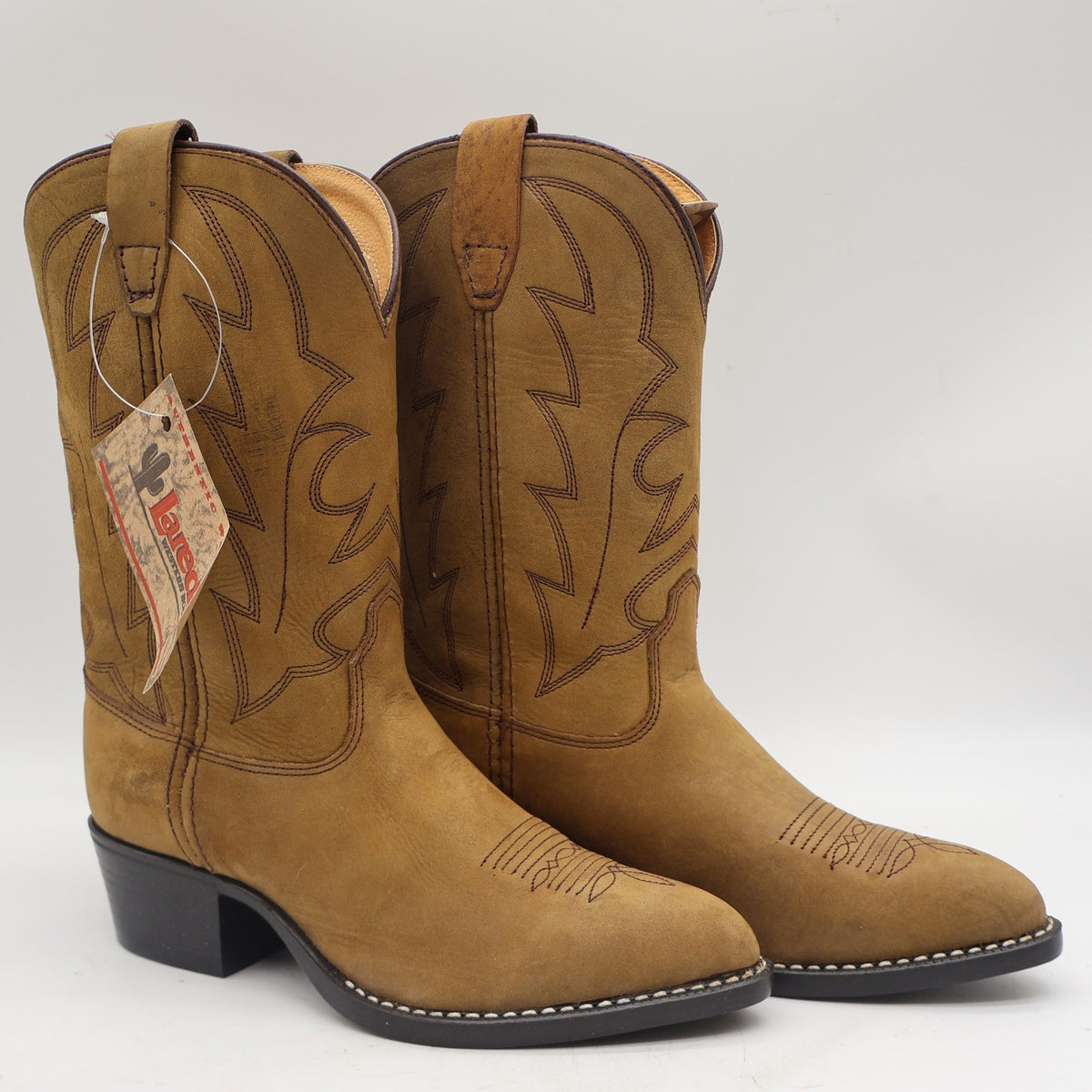 Laredo Western Boots Kids 4.5 D Vintage Tan Leather Deadstock 28-2240 - take2supply