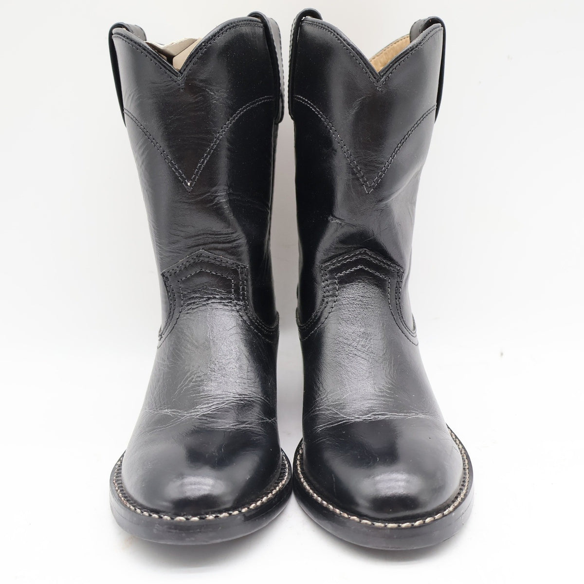 Acme Black Roper Boots Kids Size 13D Leather Western Cowboy Style 03122 - take2supply