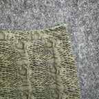 She + Sky Snake Print Mini Skirt Womens Large Olive Green Distressed New C714 - take2supply