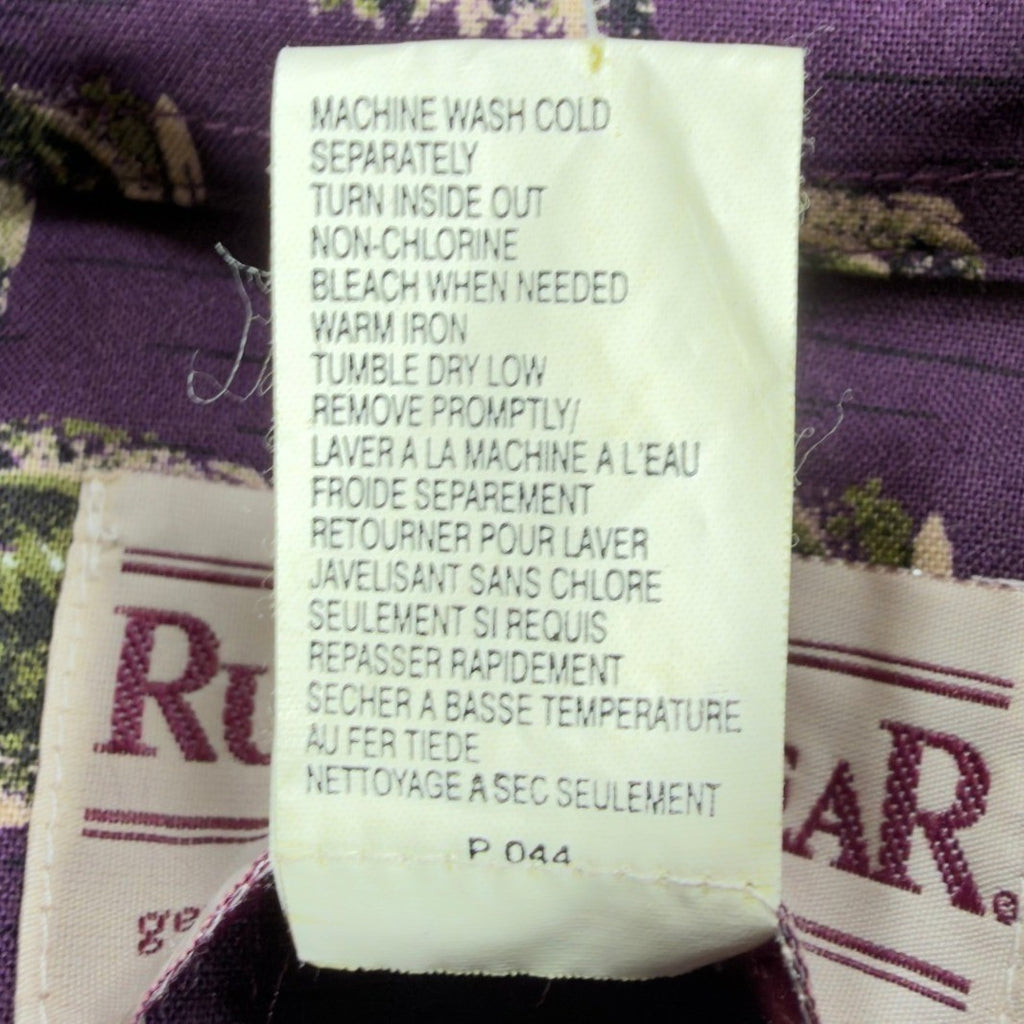 Wrangler Vintage 90s Button Down Shirt Mens M Purple Cotton NWT Rugged Wear - take2supply