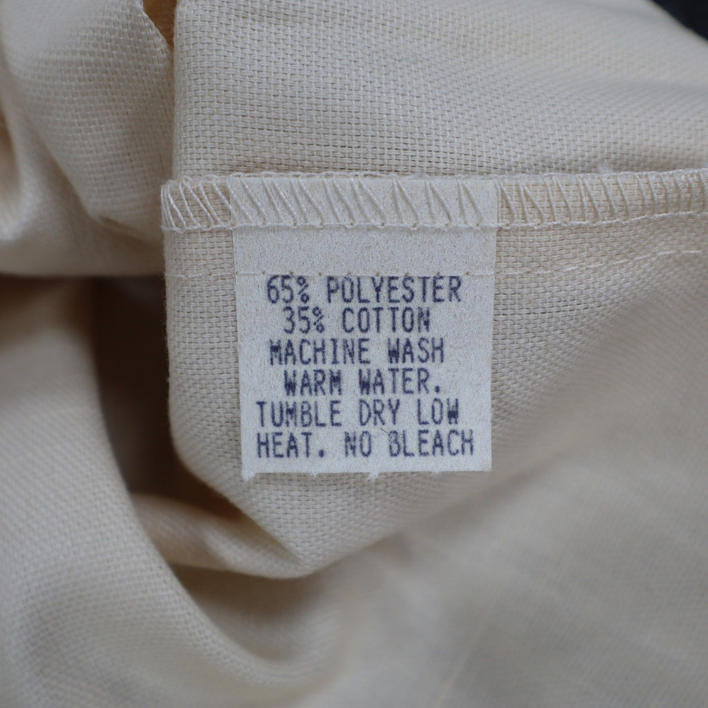 Fulton Street Shirt Works Polo Mens 2X Vintage 90s Cream Banded Bottom USA Made - take2supply