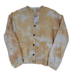 Hem & Thread Womens S Tan Cream Tie Dye Cotton Gauze Snap Bomber Jacket NWT - take2supply