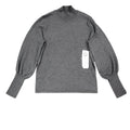 Erin London Women Large Mock Neck Balloon Sleeve Knit Top Gray 00125 NWT - take2supply