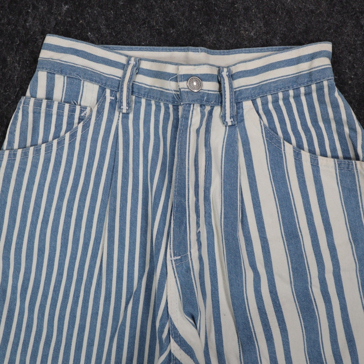 Lee Striped Shorts Girls 14 Slim Vintage 90s Blue White Cotton Loose Fit NWT - take2supply