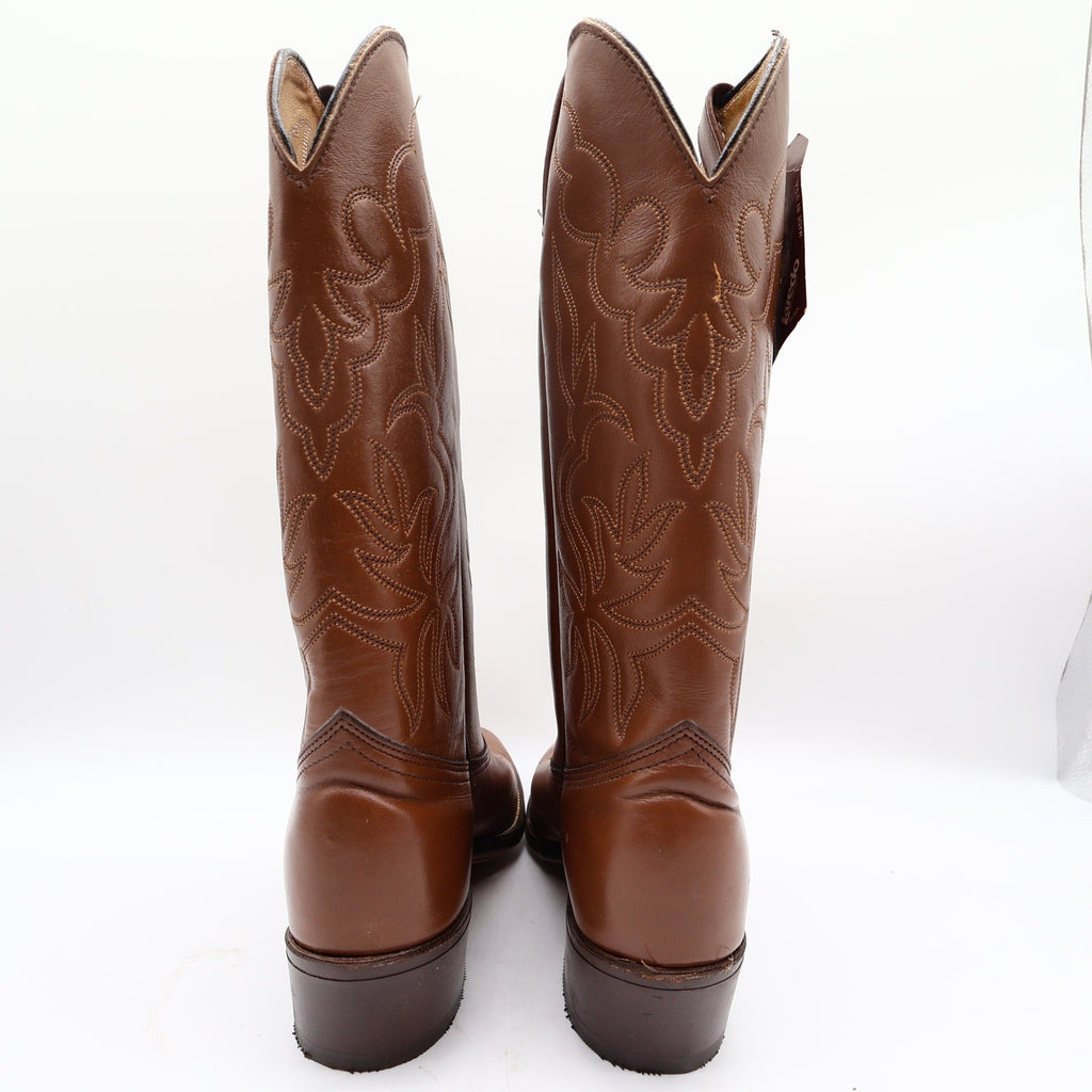 Laredo Vintage 90s Western Boots Mens 8 D Tan Brown Leather Cowboy 2786 NIB - take2supply