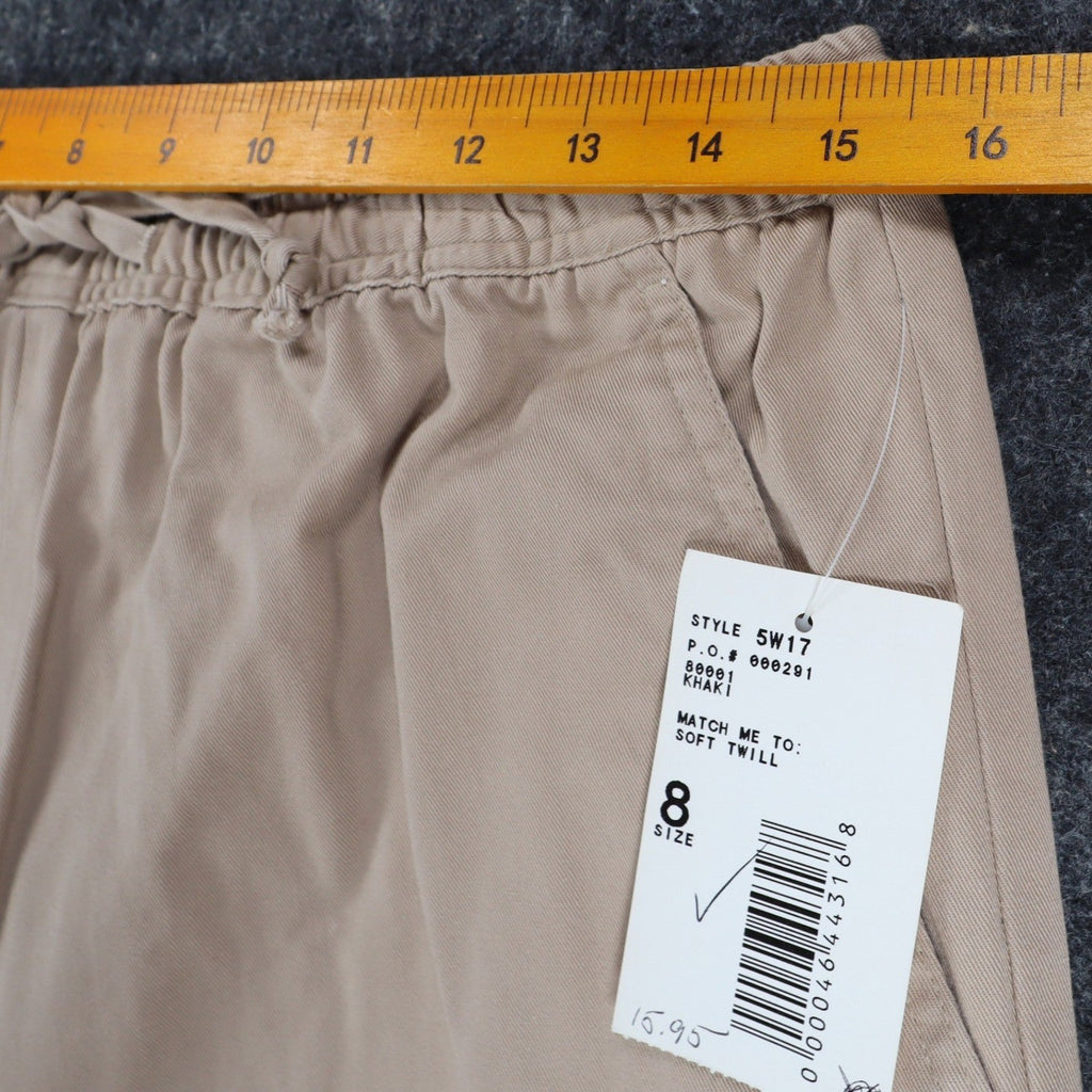 Company Collection Shorts Womens 8 Vintage 90s Khaki Cotton Twill Drawstring - take2supply
