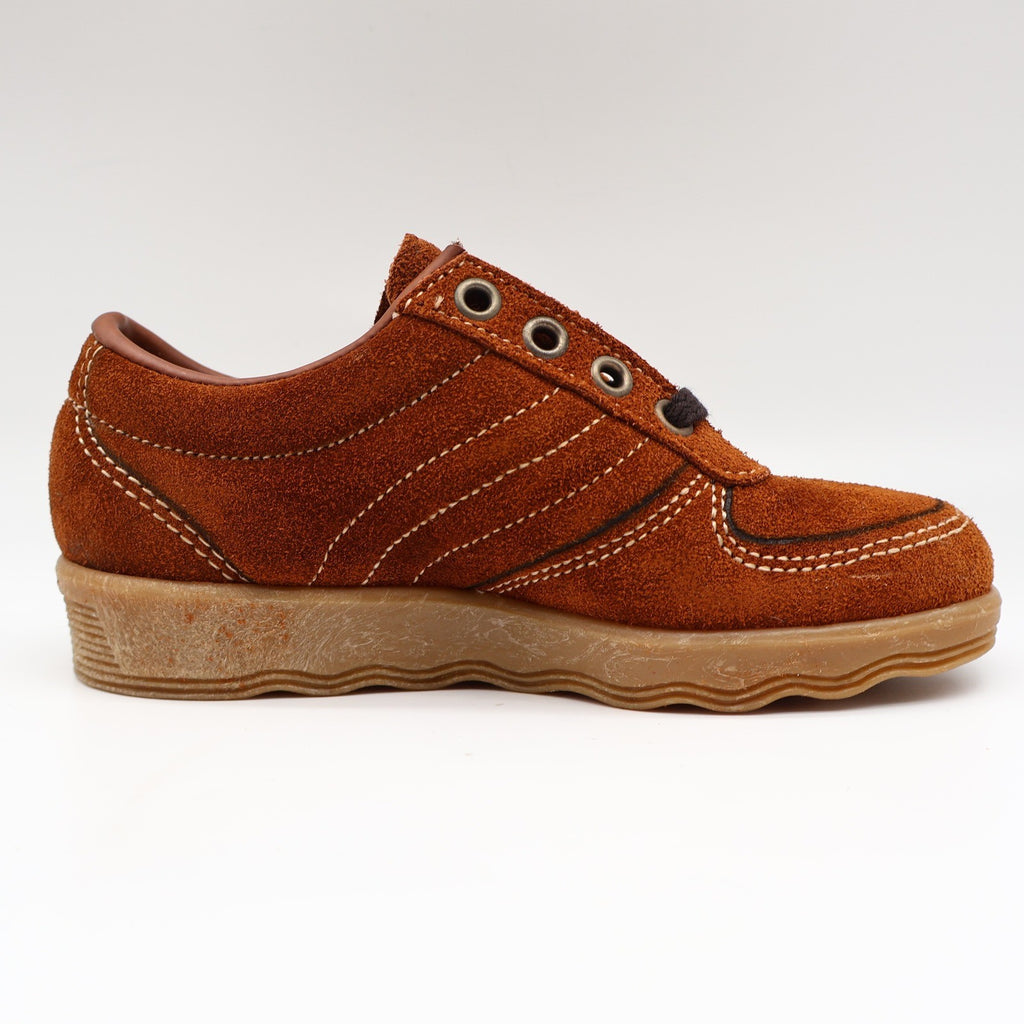 Walker Suede Oxford Shoes Mens 12.5D Vintage Deadstock Rust Brown Gum Sole 2646 - take2supply
