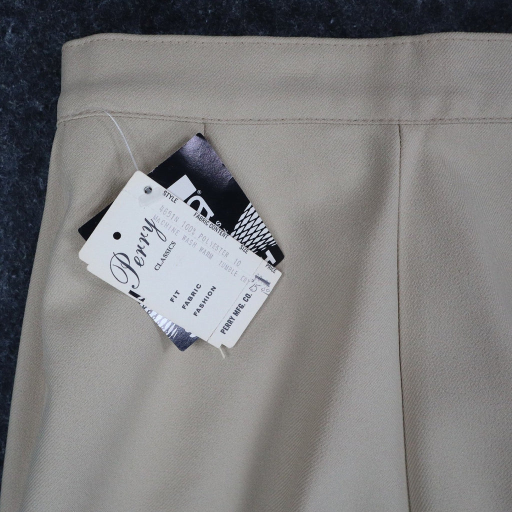 Perry Classics Wide Leg Trousers Womens 10 Vintage 70s Tan Polyester High Rise - take2supply