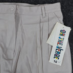 On The Verge Pleated Shorts Women 10 Vintage 90s Beige Cotton Made in USA NWT - take2supply