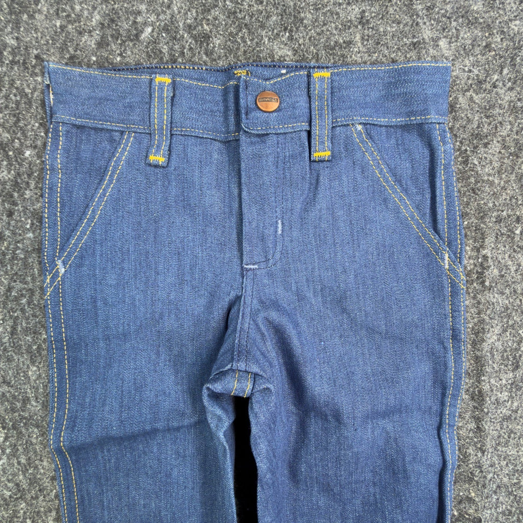 Maverick Vintage 70s Kids Jeans Size 3 Reg Blue Denim Hot Air Balloon Deadstock - take2supply