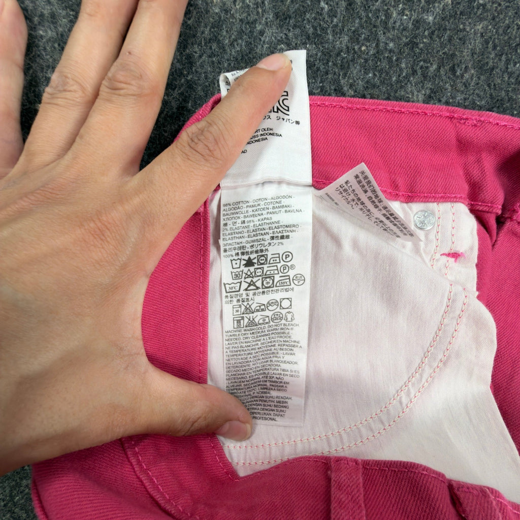 Levi's 505 Straight Leg Jeans Womens 12 Pink Cotton Blend NWT - take2supply