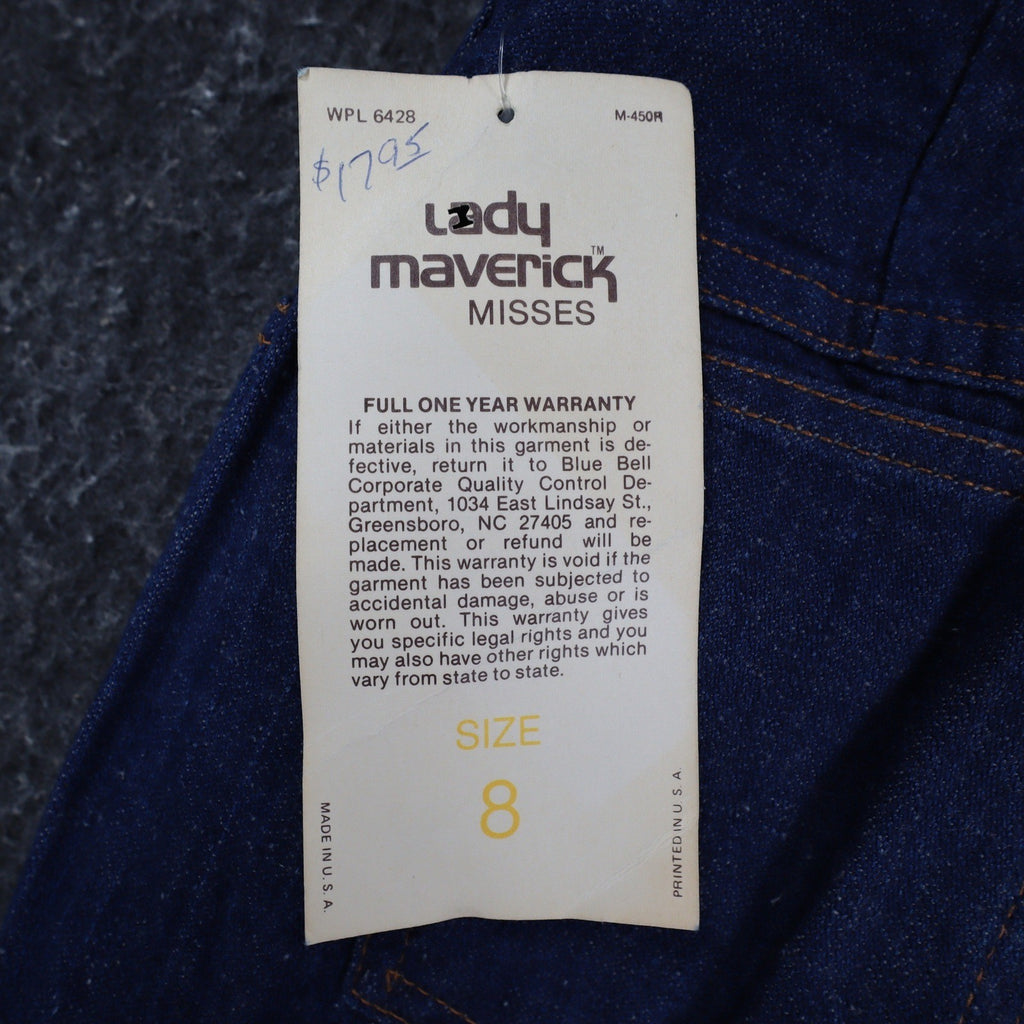 Lady Maverick Vintage Jeans Womens 8 26 Deadstock USA High Waist Straight Blue - take2supply