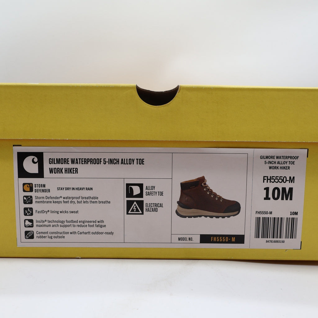 Carhartt Gilmore Work Boots Mens 10 M Brown Leather Alloy Toe Waterproof NWT - take2supply
