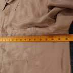 AFMK Collection by Moda Shirt Mens XL Tan 100% Silk Short Sleeve Button Down - take2supply