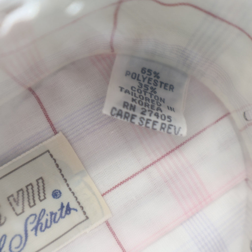Mark VII Dress Shirt Mens 15.5 34/35 Vintage Plaid Tailored White Red Blue NEW - take2supply