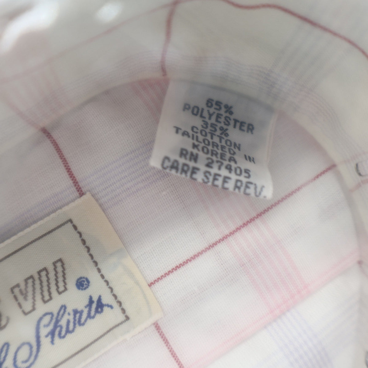 Mark VII Dress Shirt Mens 15.5 34/35 Vintage Plaid Tailored White Red Blue NEW - take2supply