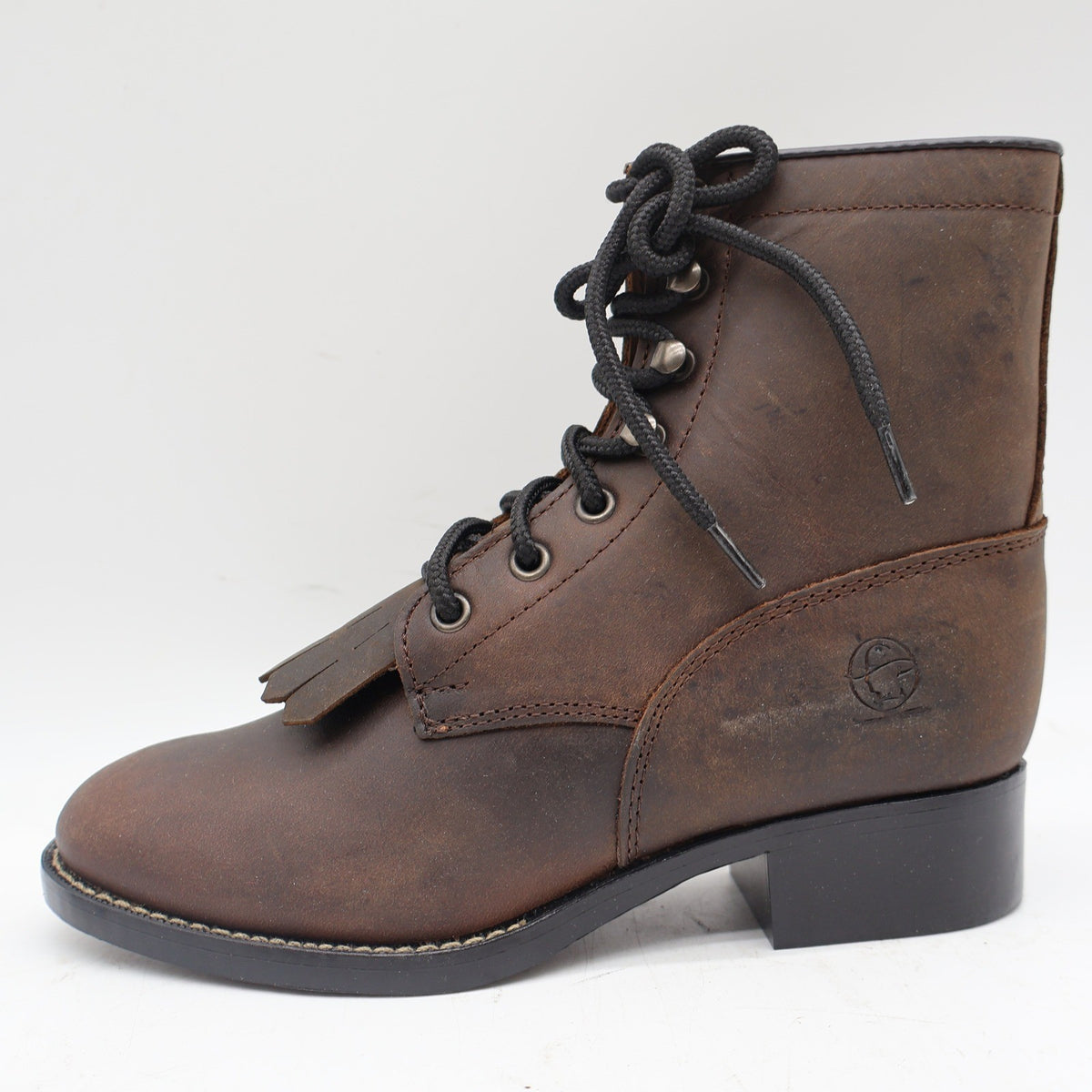 Durango Lil Legends Kids 13.5 Tan Leather Lace Roper Boots Vintage Deadstock NWT - take2supply