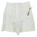 ON THE VERGE Vintage 90s Pleated Shorts Women 10 White Cotton Blend NWT USA - take2supply
