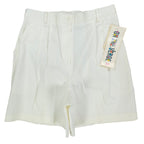 ON THE VERGE Vintage 90s Pleated Shorts Women 10 White Cotton Blend NWT USA - take2supply