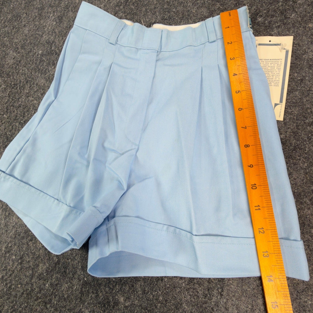 Maverick Shorts Womens 3 Sky Blue Poly Cotton High Waist Vintage 80s USA - take2supply