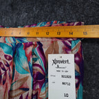 Xtrovert Skirt Womens 10 Vintage 90s Rayon Tropical Floral Pleated Midi USA NEW - take2supply