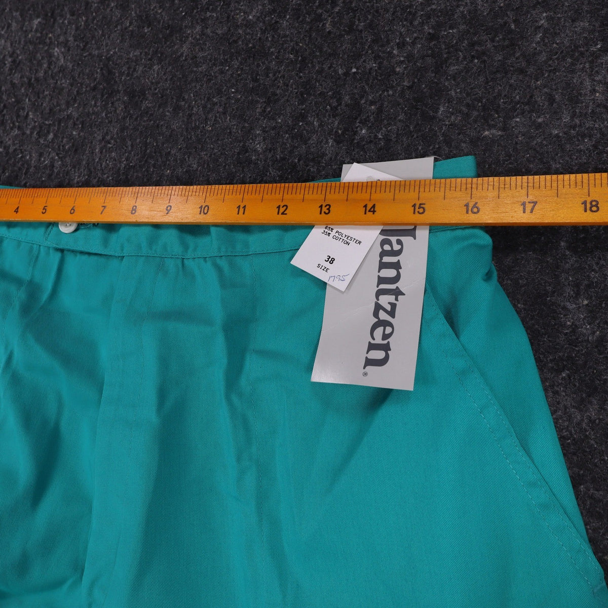 Jantzen Vintage 90s Jade Green Shorts Mens 38 Deadstock NWT Poly Cotton 1M550 - take2supply