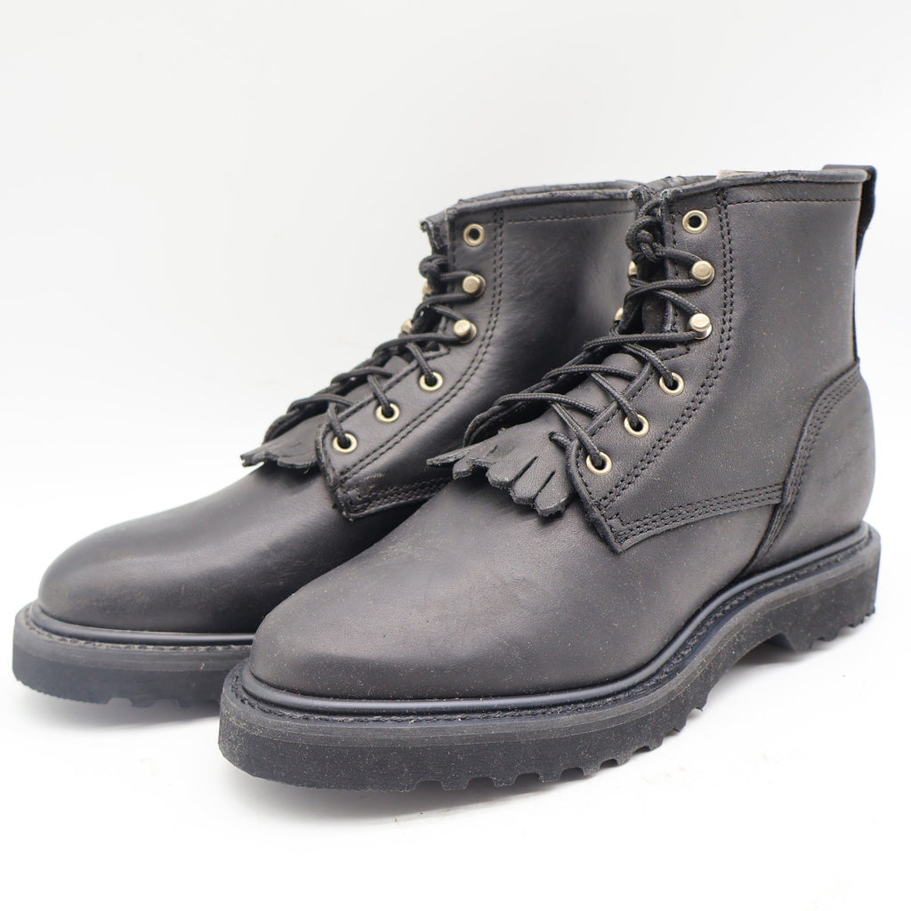 Double-H Western Packer Boots Womens 6.5 M Y2K Black Leather Lace Up Kiltie 9346 - take2supply