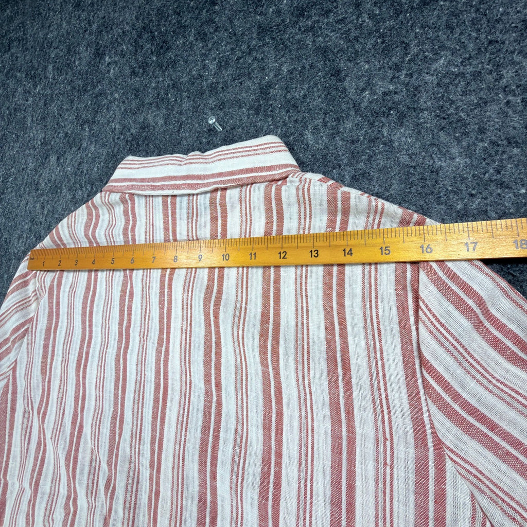 Turtle Bax Vintage 70s Striped Button Down Shirt Boys 15-16 Red White NWT - take2supply