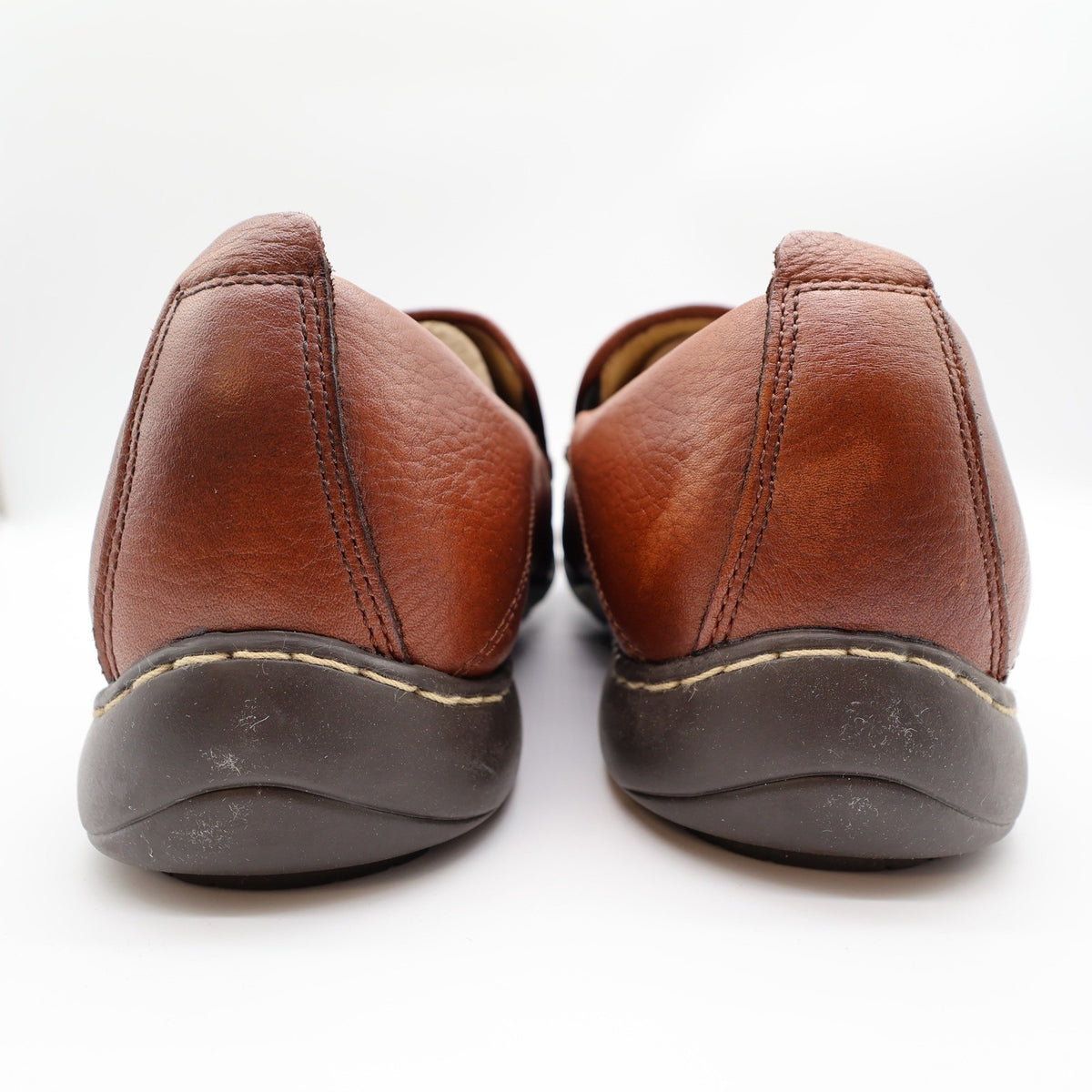 Hush Puppies GT Mens 10.5 M Red Brown Leather Slip On Loafers H12466 Shoes - take2supply