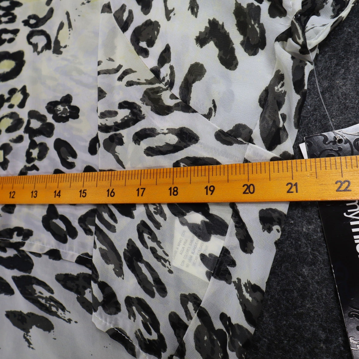 mymichelle Leopard Print Top Womens Large White Black Sheer Chiffon High-Low NWT - take2supply