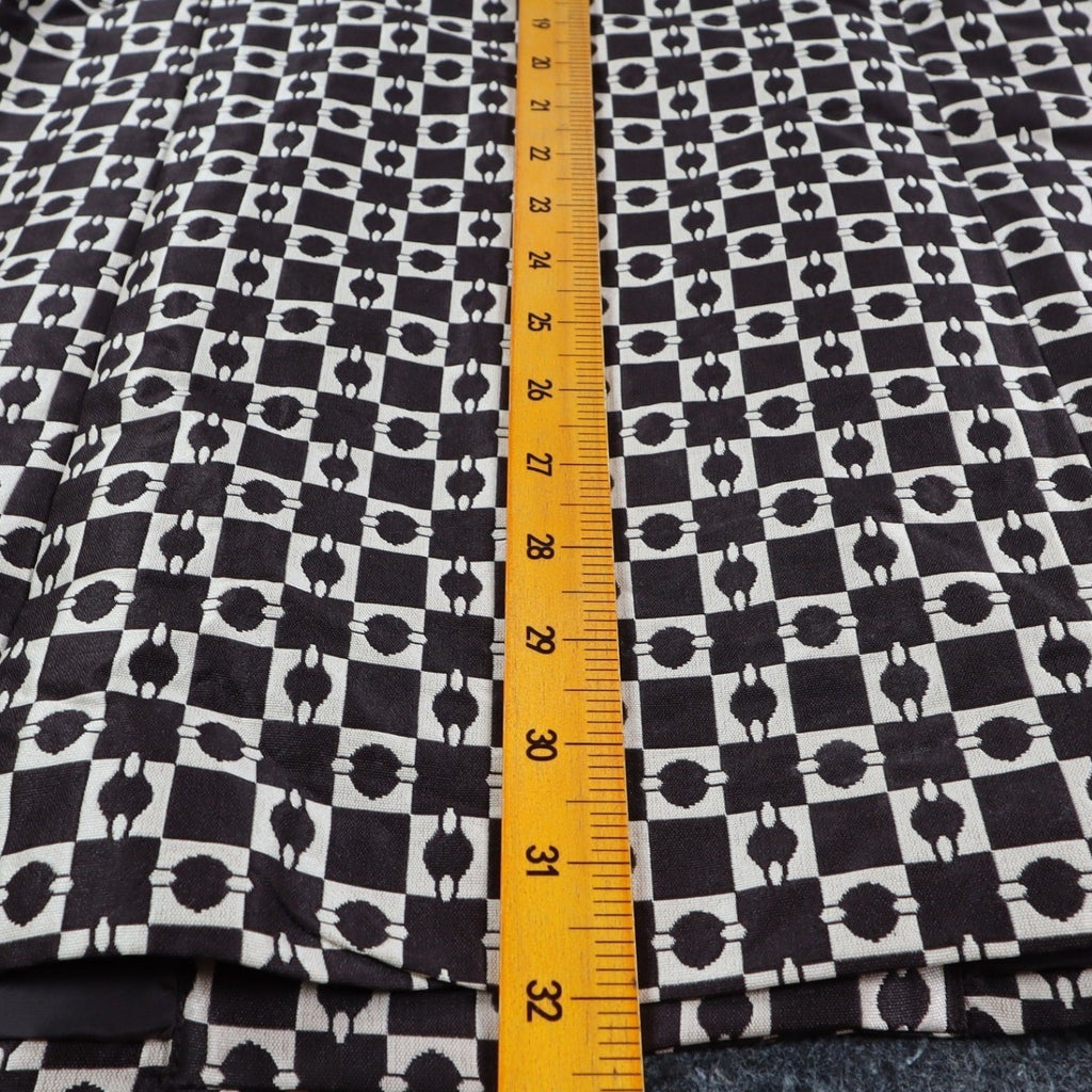 Moka Sport Geometric Box Check Coat Womens Size M Brown Beige Button Up Jacket - take2supply