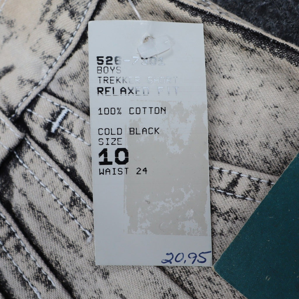 Lee Trekker Short Boys 10 Vintage 90s Cold Black Acid Wash Relaxed Fit Denim - take2supply