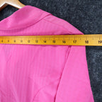 Claudia Richard Blouse Womens Small Pink Vintage 90s Roll Tab Sleeve Textured - take2supply