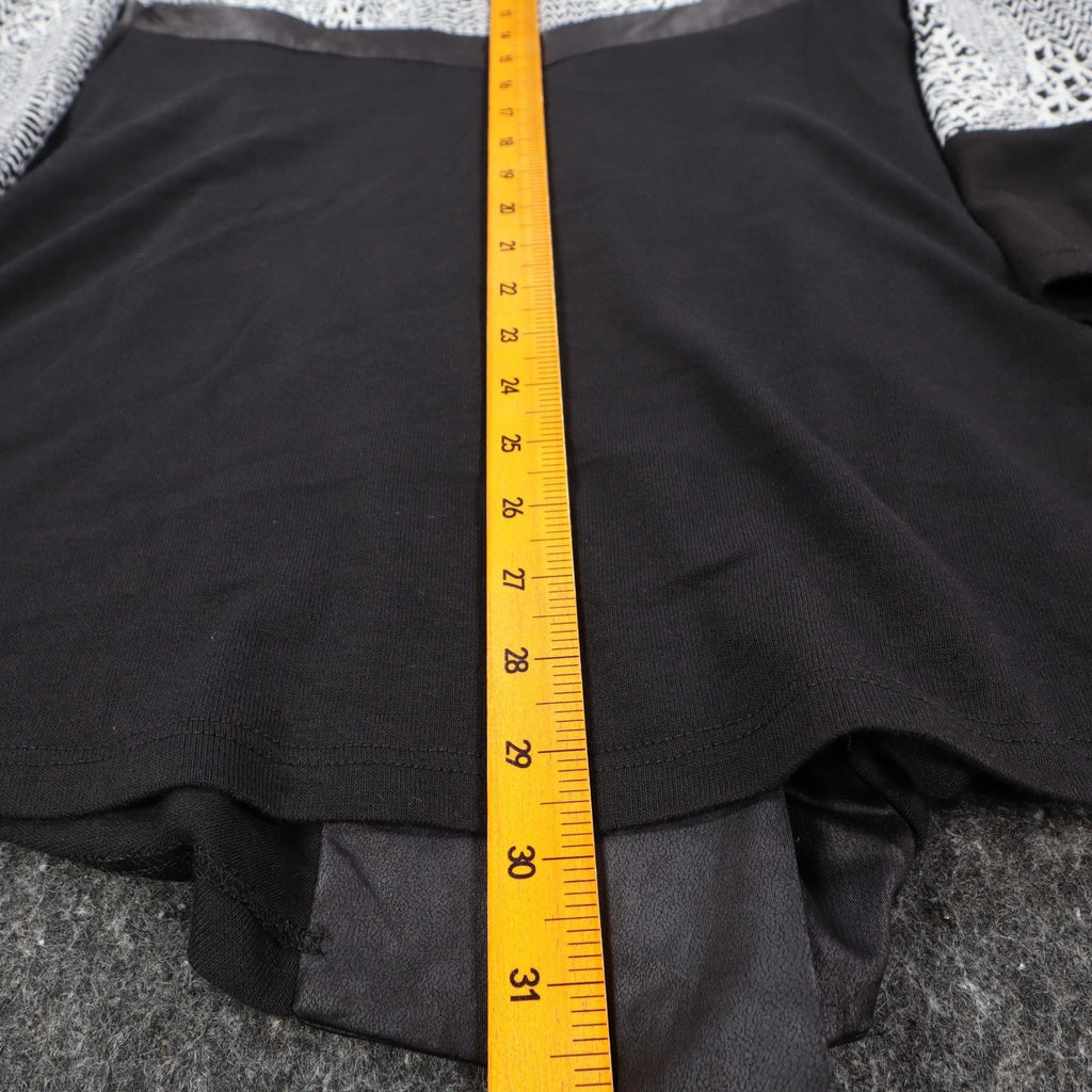 Lana Lee Cardigan Jacket Womens Medium Black White Geometric Open Front NWT - take2supply