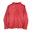 Nikki Blouse Womens 14 Vintage 90s Rust Red Paisley Polyester Button Up Shirt - take2supply