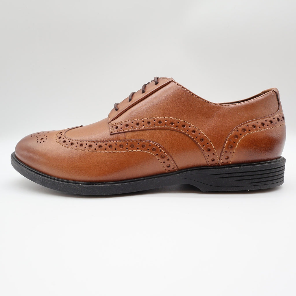 Hush Puppies Shepsky WT Oxford Mens 9.5 Dark Tan Leather Wingtip - take2supply
